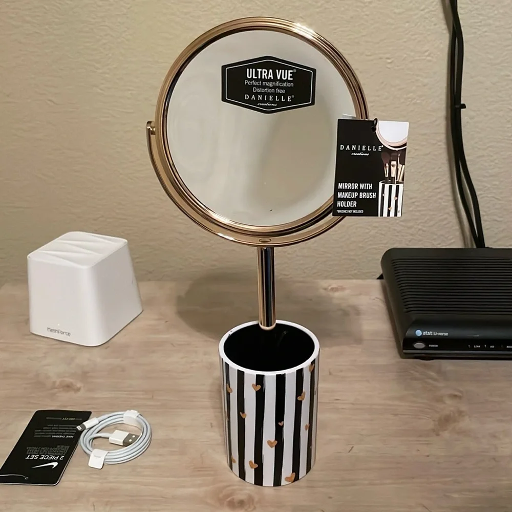 Danielle Creations Mirror with Makeup Brush holder